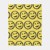 Cool Geproduceerd Gelukkig glimlachend gele gezich Fleece Deken (Voorkant)