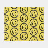 Cool Geproduceerd Gelukkig glimlachend gele gezich Fleece Deken (Voorkant (Horizontaal))