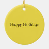 Cool Geproduceerd Gelukkig glimlachend gele gezich Keramisch Ornament (Achterkant)