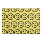 Cool Geproduceerd Gelukkig glimlachend gele gezich Kussensloop (Achterkant)