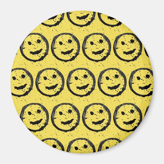 Cool Geproduceerd Gelukkig glimlachend gele gezich Magneet (Voorkant)