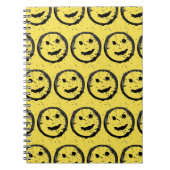Cool Geproduceerd Gelukkig glimlachend gele gezich Notitieboek (Voorkant)