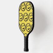 Cool Geproduceerd Gelukkig glimlachend gele gezich Pickleball Paddle (Links)