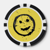 Cool Geproduceerd Gelukkig glimlachend gele gezich Poker Chips (Voorkant)