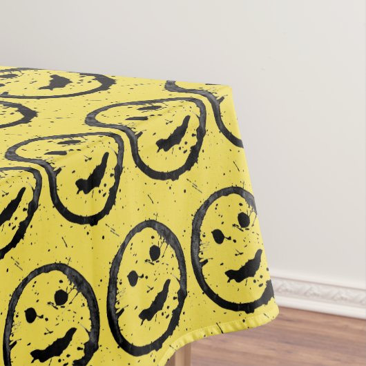 Cool Geproduceerd Gelukkig glimlachend gele gezich Tafelkleed (Voorbeeld)