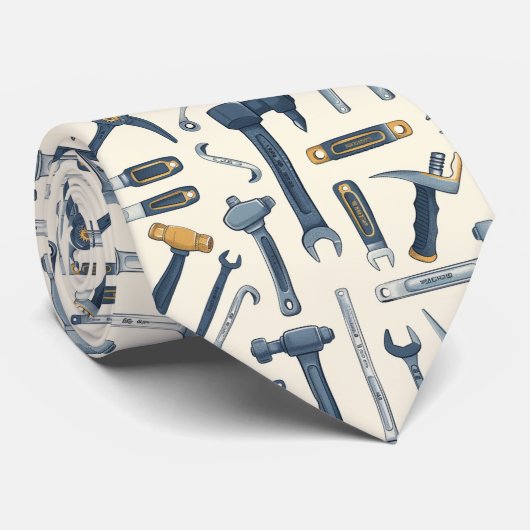 Cool gereedschap patroon betegeld stropdas (Opgerold)