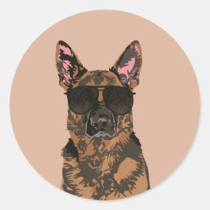 Cool German Shepherd for German Shepherd Lovers Ronde Sticker
