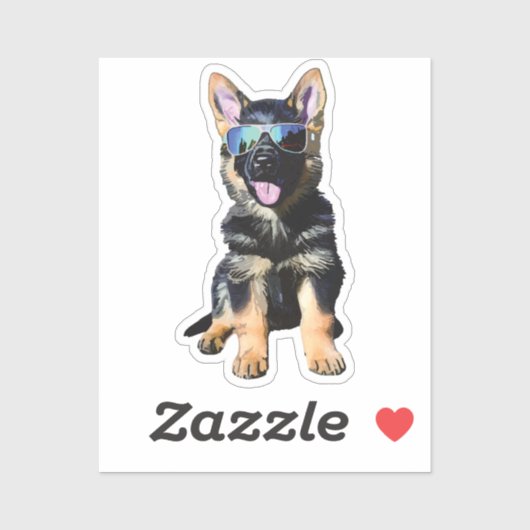 Cool German Shepherd puppy Sticker (Vel)