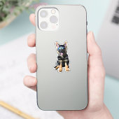 Cool German Shepherd puppy Sticker (Telefoon)