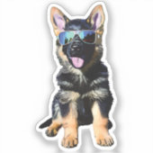 Cool German Shepherd puppy Sticker (Voorkant)