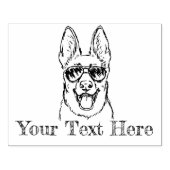 Cool German Shepherd Rubberstempel (Afrduk)