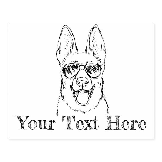 Cool German Shepherd Rubberstempel (Afrduk)