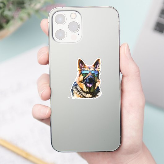 cool german shepherd sticker (Telefoon)