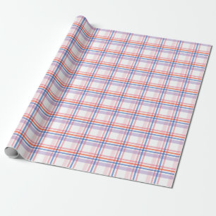 Cool Geruite Patroon Van Rood Blauw Paars Cadeaupapier