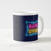 Cool Gesimuleerd Neon GAME OVER bord Grote Koffiekop (Voorkant rechts)