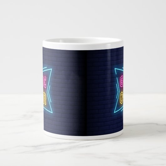 Cool Gesimuleerd Neon GAME OVER bord Grote Koffiekop (Voorkant)