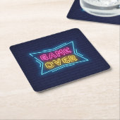 Cool Gesimuleerd Neon GAME OVER bord Kartonnen Onderzetters (Schuin)