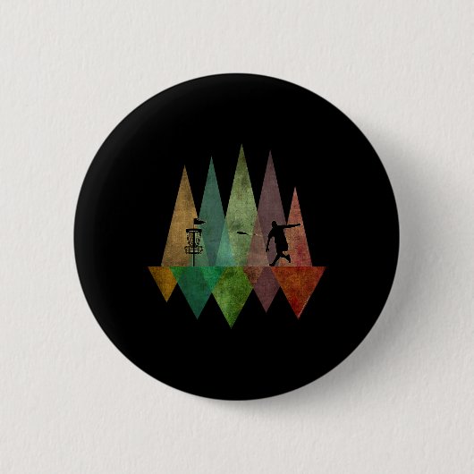 Cool gestileerde geometrische discgolf ronde button 5,7 cm (Voorkant)