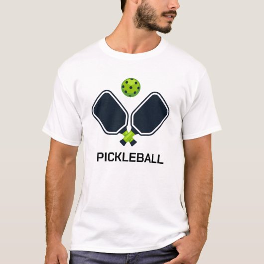 Cool Gestileerde Pickleball met Paddles en Ball Pi T-shirt (Voorkant)