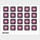 Cool gestreept patroon vierkante sticker (Vel)