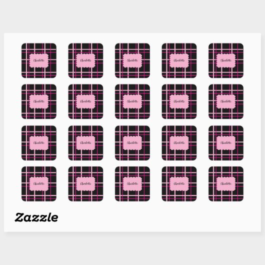 Cool gestreept patroon vierkante sticker (Vel)