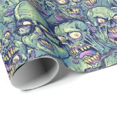 cool getileerd patroon van Halloween zombie Cadeaupapier (Rol Hoek)