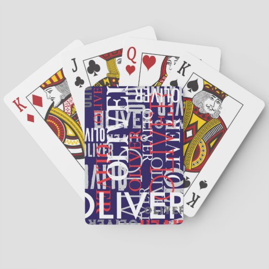 Cool getypte typografiepatroon van naam pokerkaarten (Achterkant)