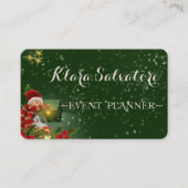 Cool Geweldige Kerstfeest Green Starry Sky Visitekaartje (Voorkant)