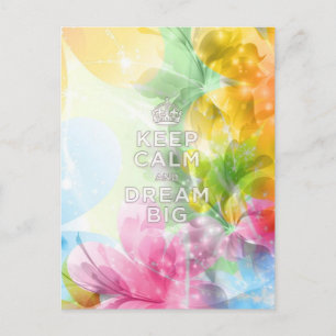 Cool geweldige trendy quote "Keep Calm and Dream B Briefkaart