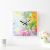 Cool geweldige trendy quote "Keep Calm and Dream B Vierkante Klok (Huis)