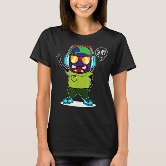 Cool Gezegde headset Sun Glasses Alien Robot T-shirt (Voorkant)