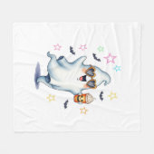 Cool Ghost Halloween vibes Fleece Deken (Voorkant (Horizontaal))