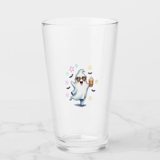 Cool Ghost Halloween Vibes Glas (Voorkant)