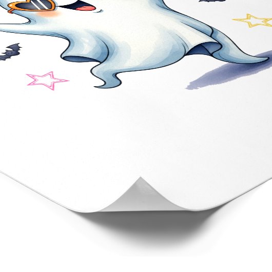 Cool Ghost Halloween vibes Poster (Hoek)