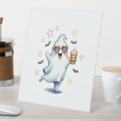 Cool Ghost Halloween vibes Reclamebord Met Voetstuk (Insitu)