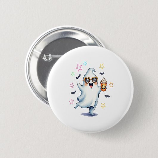 Cool Ghost Halloween vibes Ronde Button 5,7 Cm (Voorkant /achterkant)