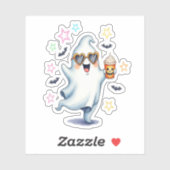 Cool Ghost Halloween vibes Sticker (Vel)