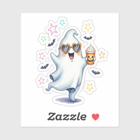 Cool Ghost Halloween vibes Sticker (Vel)