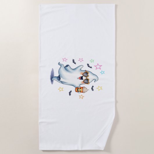 Cool Ghost Halloween vibes Strandlaken (Voorkant)