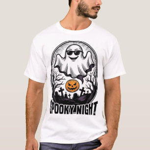 Cool Ghost Halloween Vintage Gravure T-shirt Kunst