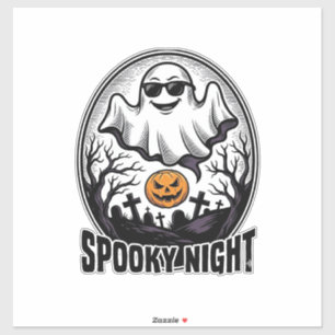 Cool Ghost Halloween Vintage Gravure T-shirt Kunst Sticker