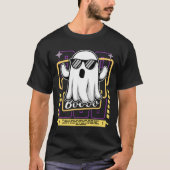 Cool Ghost Met Zonnebril Grappig Halloween Boek T-shirt (Voorkant)