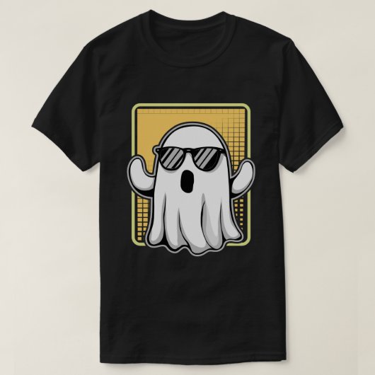Cool Ghost Met Zonnebril Retro Grid T-shirt (Design voorkant)