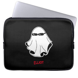 Cool Ghost met zwarte zonnebril iPad Smart Hoesje Laptop Sleeve