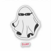 Cool Ghost met zwarte zonnebril Sticker (Voorkant)