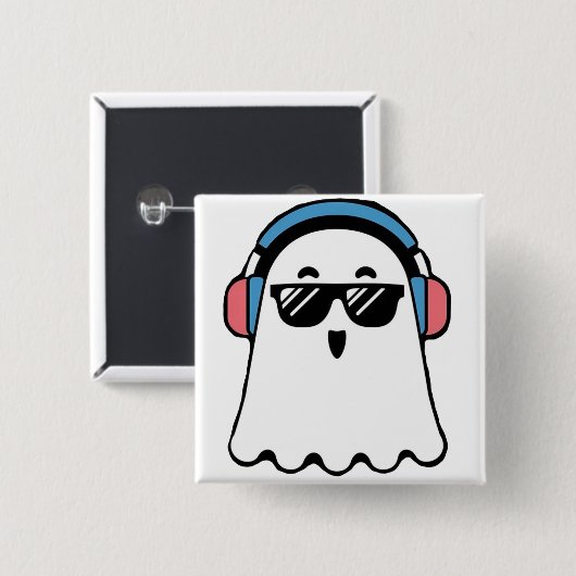 Cool Ghost Vierkante Button 5,1 Cm (Voorkant /achterkant)