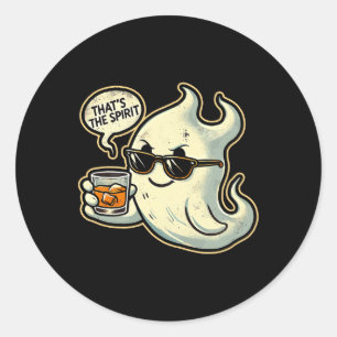Cool Ghost Whiskey Pun Mannen Vrouwen Grappig Hall Ronde Sticker
