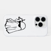 Cool Ghost with Cigarette – Halloween Phone Case iPhone Hoesje (Achterkant horizontaal)