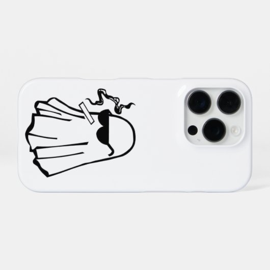 Cool Ghost with Cigarette – Halloween Phone Case iPhone Hoesje (Achterkant horizontaal)