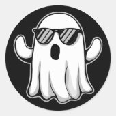 Cool Ghost with Sunglasses Ronde Sticker (Voorkant)
